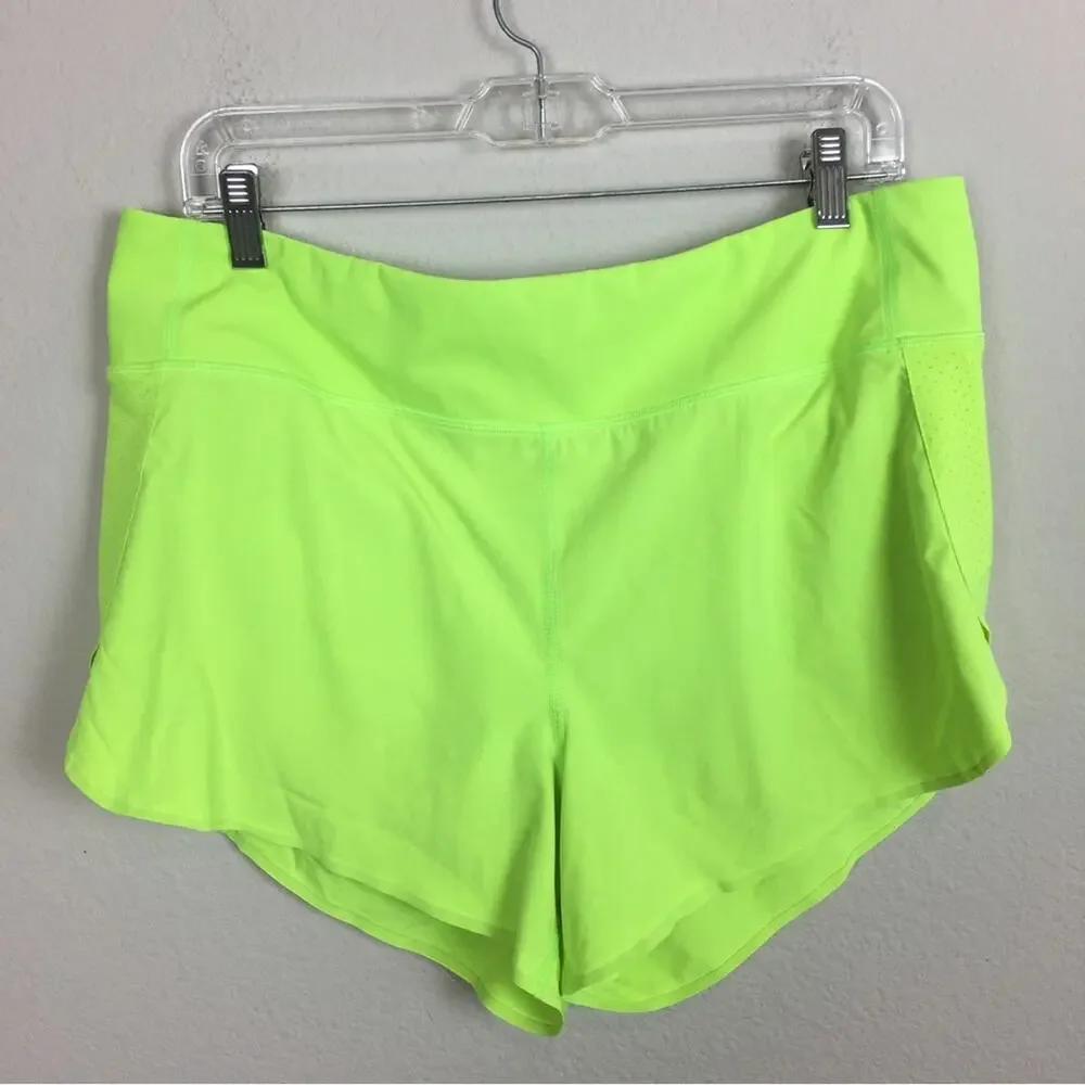 Athleta Lime Green Athletic Running  Shorts Large